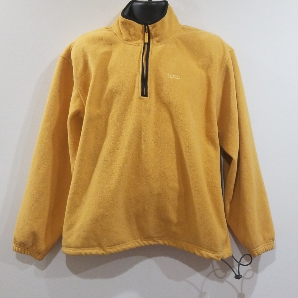 IZOD men's fleece mustard yellow pull over jacket